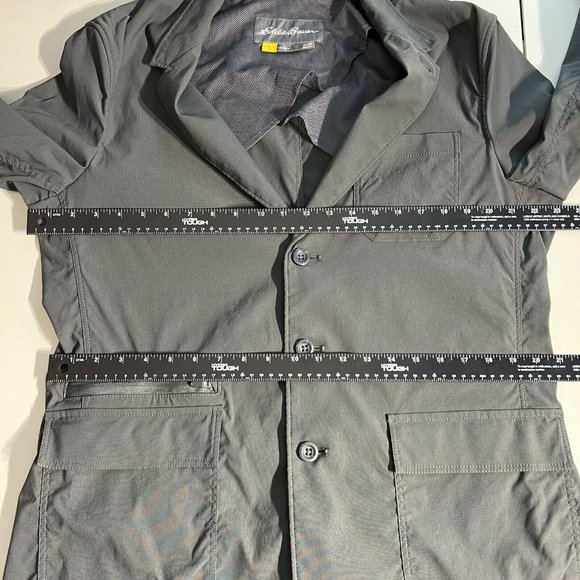Eddie Bauer Travex Blazer Mens 44 Gray 3-Button Sport Coat Nylon Stretch Travel - Picture 12 of 14